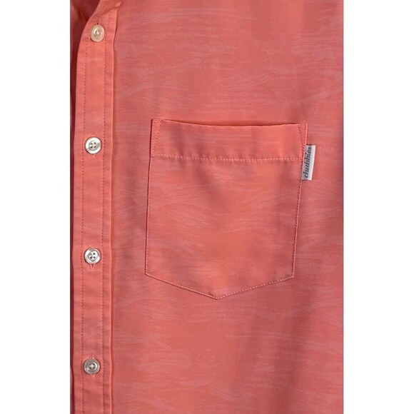 CHUBBIES Short Sleeve Button Down Shirt Men Small Salmon Performance Beach - Picture 4 of 11